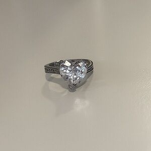 Heart Cocktail Ring cubic zirconia